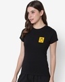Shop Women's Black Happy State Typography T-shirt-Design