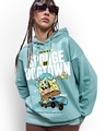 Shop Women's Harbor Gray Dopey Sponge Graphic Printed Oversized Hoodies-Front