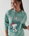 Shop Women's Harbor Gray Peanuts Athletic Department Graphic Printed Oversized Hoodies