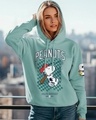 Shop Women's Harbor Gray Peanuts Athletic Department Graphic Printed Oversized Hoodies-Front