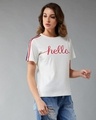 Shop Women's Hello Girl's Round Neck Twill T-shirt-Full