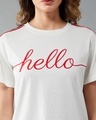 Shop Women's Hello Girl's Round Neck Twill T-shirt