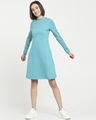 Shop Women's High Neck Pocket Slim Fit Dress