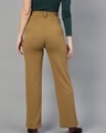 Shop Women's Honey Brown Straight Fit Trousers-Full