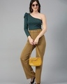 Shop Women's Honey Brown Straight Fit Trousers