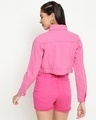 Shop Women's Hot Pink Denim Cropped Jacket-Full