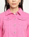 Shop Women's Hot Pink Denim Cropped Jacket