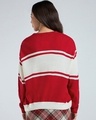 Shop Women's Hot Red & Off White Typography Oversized Sweater-Full