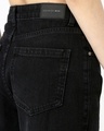 Shop Women's Jet Black Washed Baggy Straight Fit Jeans