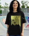 Shop Women's Jet Black Boundless Soul Graphic Printed Oversized T-shirt-Front