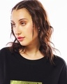 Shop Women's Jet Black Boundless Soul Graphic Printed Oversized T-shirt