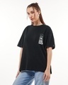 Shop Women's Black Ichiraku Ramen Shop Graphic Printed Oversized T-shirt-Full