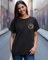 Shop Women's Jet Black Coffee Snob Graphic Printed Boyfriend T-shirt-Front