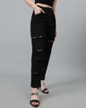 Shop Women's Jet Black Distressed Slim Fit Jeans-Design