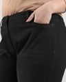 Shop Women's Jet Black Distressed Slim Fit Plus Size Jeans