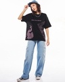 Shop Women's Jet Black Doodles Desh Graphic Printed Oversized T-shirt