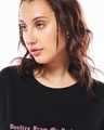 Shop Women's Jet Black Doodles Desh Graphic Printed Oversized T-shirt