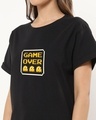 Shop Women's Jet Black Game Over Graphic Printed Boyfriend T-shirt