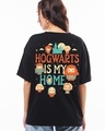 Shop Women's Jet Black Hogwarts Home Graphic Printed T-shirt-Front