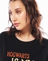 Shop Women's Jet Black Hogwarts Home Graphic Printed T-shirt