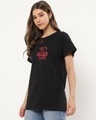 Shop Women's Jet Black I Have You Now Graphic Printed Boyfriend T-shirt-Design
