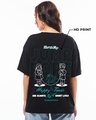 Shop Women's Jet Black Jump Rope Graphic Printed Oversized T-shirt-Full