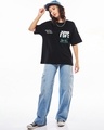 Shop Women's Jet Black Jump Rope Graphic Printed Oversized T-shirt