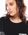 Shop Women's Jet Black Jump Rope Graphic Printed Oversized T-shirt