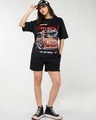 Shop Women's Jet Black Kawaii Racing Graphic Printed Oversized T-shirt