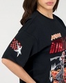Shop Women's Jet Black Kawaii Racing Graphic Printed Oversized T-shirt