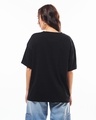 Shop Women's Jet Black Kind A Care Typography Oversized T-shirt-Full