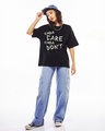 Shop Women's Jet Black Kind A Care Typography Oversized T-shirt