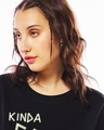 Shop Women's Jet Black Kind A Care Typography Oversized T-shirt
