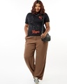Shop Women's Jet Black Krypto Graphic Printed Plus Size T-shirt-Full