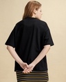 Shop Women's Jet Black Lifes A Circus Graphic Printed Oversized T-shirt-Full