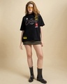 Shop Women's Jet Black Lifes A Circus Graphic Printed Oversized T-shirt