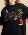 Shop Women's Jet Black Lifes A Circus Graphic Printed Oversized T-shirt