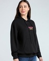 Shop Women's Jet Black Minion Harmony Graphic Printed Oversized Hoodies-Full