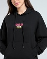 Shop Women's Jet Black Minion Harmony Graphic Printed Oversized Hoodies