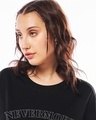 Shop Women's Jet Black Nevermore Academy Graphic Printed Oversized T-shirt