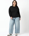Shop Women's Jet Black Oversized Plus Size Sweatshirt-Full