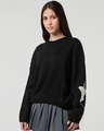 Shop Women's Jet Black Oversized Sweater-Full
