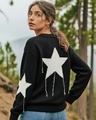 Shop Women's Jet Black Oversized Sweater-Front