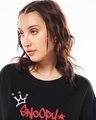 Shop Women's Jet Black Snoopy King Graphic Printed Oversized T-shirt