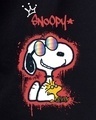 Shop Women's Jet Black Snoopy King Graphic Printed Oversized T-shirt