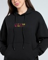Shop Women's Jet Black Sugar Rush Graphic Printed Oversized Hoodies