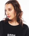 Shop Women's Jet Black To Be Unique Typography Oversized T-shirt