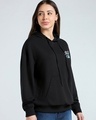 Shop Women's Jet Black Too Cool Graphic Printed Oversized Hoodies-Full