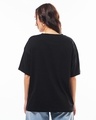 Shop Women's Jet Black Vegan Typography Oversized T-shirt-Full