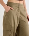 Shop Women's Khaki Baggy Oversized Cargo Parachute Pants
